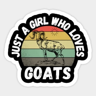 Just A Girl Who Loves Goats, Cute Colorful Goat Sticker